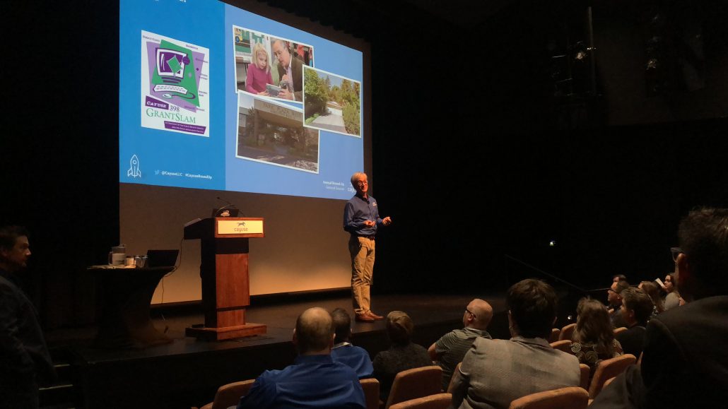 Chris Harker presenting at the Cayuse Round-Up