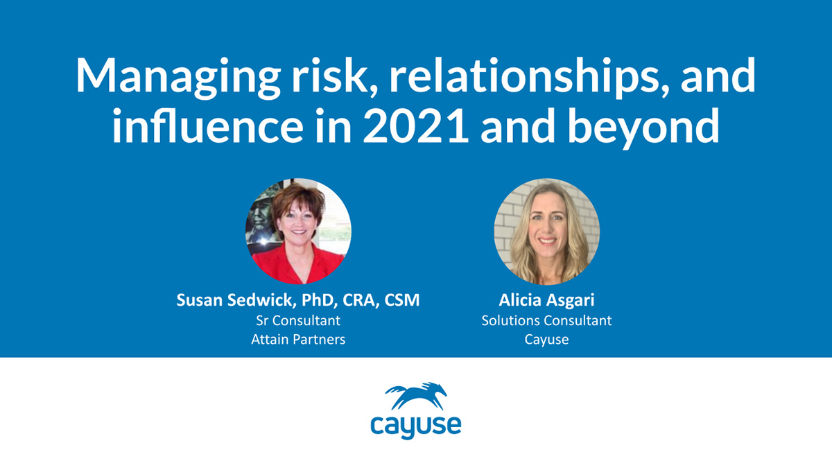 Managing risk, relationships, and influence in 2021 and beyond - FCOI webinar