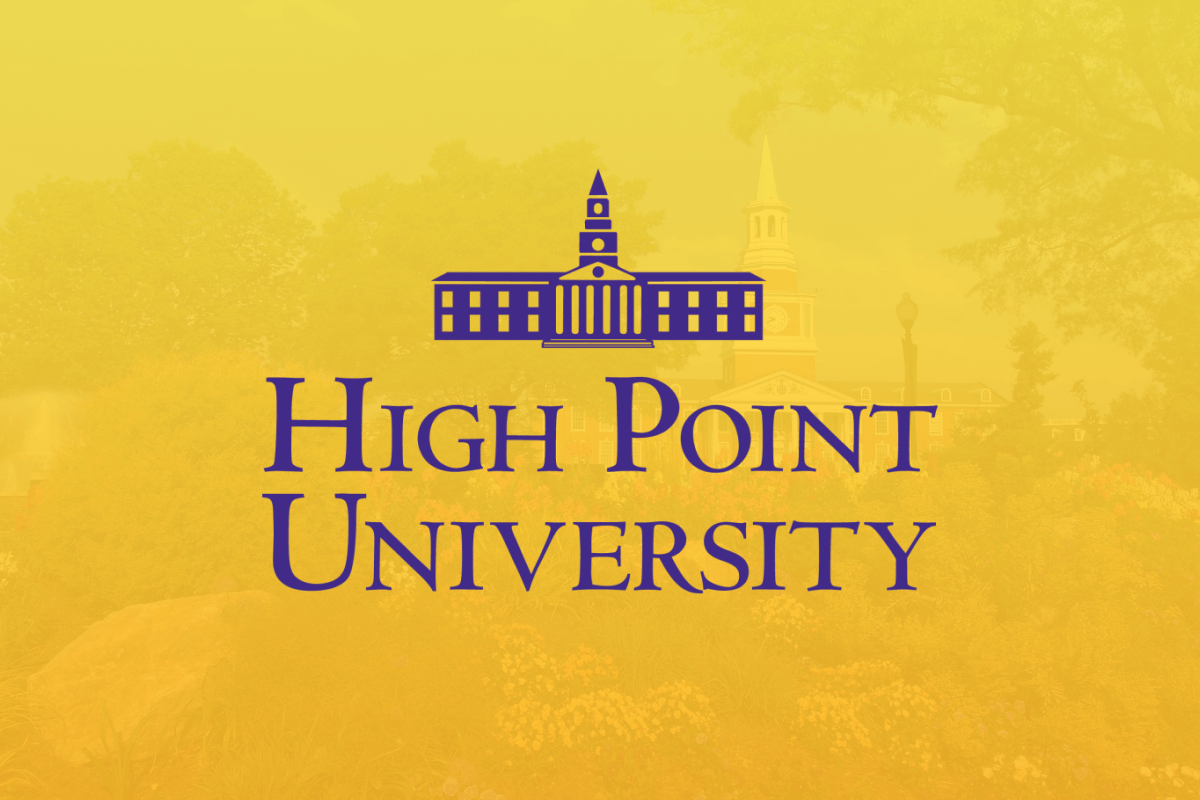 High Point University logo over a yellow background